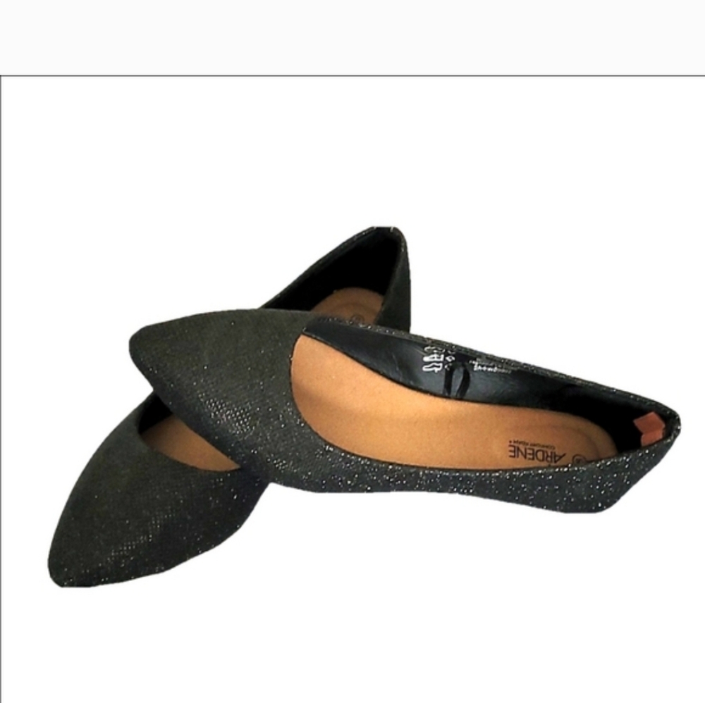 EUC Ardene Comfort Foam+ Black Sparkle Flats Size 8 - Picture 6 of 6